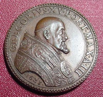 Moneda del Papa Gregorio XV